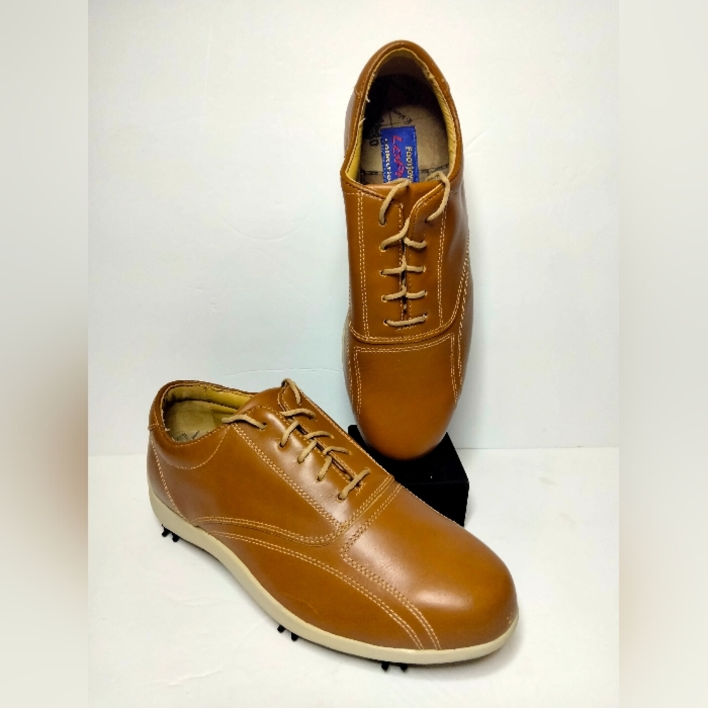 FootJoy LoPro Women's Brown Leather Golf Shoes Size 7W (97035) w/ Rubber Cleats